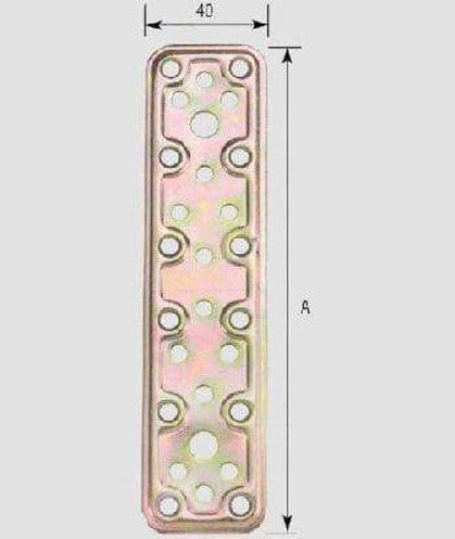 Piastra Giunzione Diritta Universale A.745 Tropicalizzata - 80 x 40 mm Aldeghi Luigi (2496885)