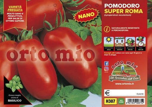 Pomodoro da salsa (nano) super Roma H1538 F1 - 6 piante - Orto Mio Orto Mio (2497050)