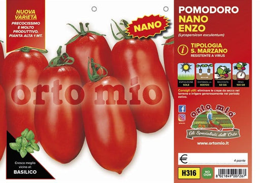 Pomodoro determinato (nano) san marzano nano Enzo F1 - 4 piante - Orto Mio Orto Mio (2497069)