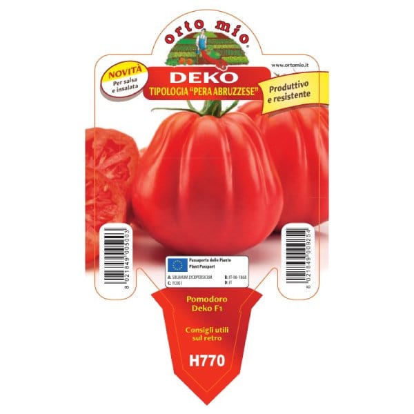 Pomodoro Pera abruzzese var. Deko F1 (resistente Virus TSWV) - 1 pianta v.10 cm - Orto Mio Orto Mio (2497092)