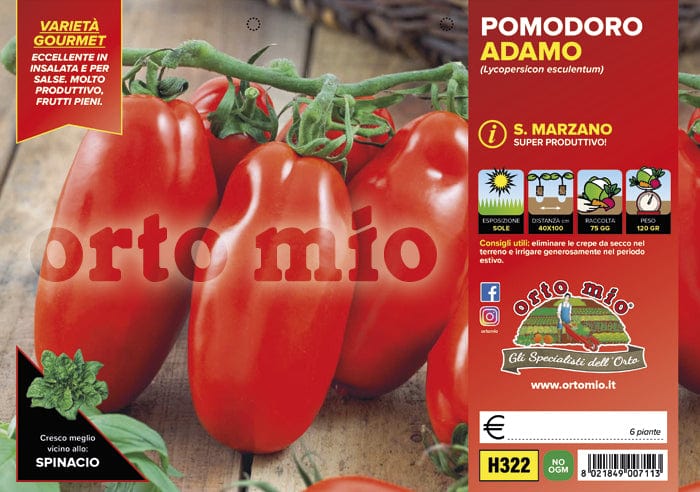 Pomodoro San Marzano e ovale Adamo F1 - 6 piante - Orto Mio Orto Mio (2497098)