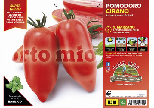 Pomodoro San Marzano e ovale Cirano F1 - 6 piante - Orto Mio Orto Mio (2497099)