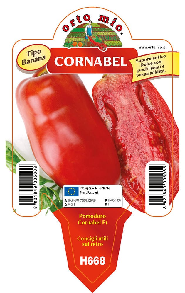 Pomodoro San Marzano e ovale Corno delle Ande Cornabel F1 - 1 pianta v.10 cm - Orto Mio Orto Mio (2497100)
