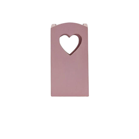 Porta Mestoli in legno Artigianale con intarsio a Cuore Rosa Antico Domeahome