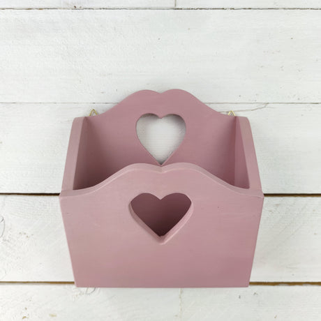 Porta Posta artigianale con intarsio a Cuore Rosa Antico Domeahome