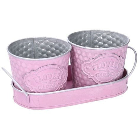 Porta Vaso in metallo rosa 2 piante - Flower & Garden - Vacchetti Vacchetti (2497393)