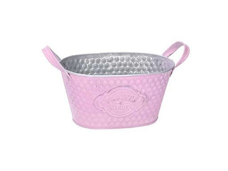 Porta Vaso Rosa Ovale in metallo con manici - Flower & Garden - Vacchetti Vacchetti