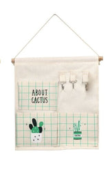 Portatutto appendibile in tessuto cactus 3 tasche Panna MillStore (2564238)