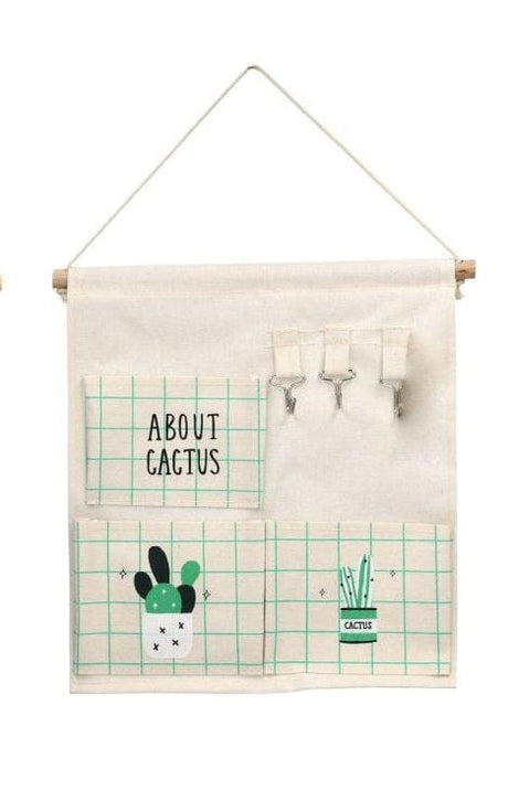 Portatutto appendibile in tessuto cactus 3 tasche Panna MillStore (2564238)