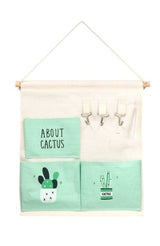 Portatutto appendibile in tessuto cactus 3 tasche Verde acqua MillStore (2564237)