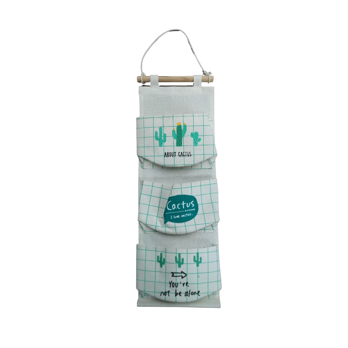 Portatutto da appendere tessuto cactus 3 tasche Panna Vacchetti (2564241)