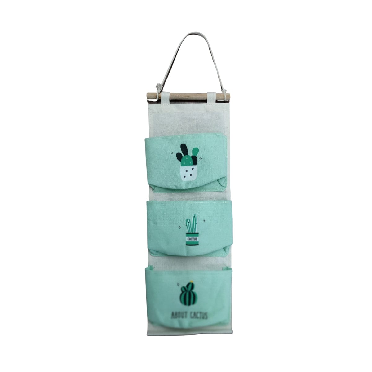 Portatutto da appendere tessuto cactus 3 tasche Verde acqua Vacchetti (2564240)