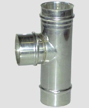 Raccordo "TE" 90° Femm-Maschio-Maschio Acciaio Inox Aisi 316 Tubo 8 cm per Stufa a Pellet MillStore (2497645)