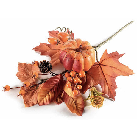 Ramo artificiale decorativo con zucca foglie e ghiande Millstore.it (2566426)