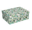 Scatola cartone rettangolare motivo triangoli foglie 30 x 22.5 x 11.5 h cm Millstore.it (2564244)