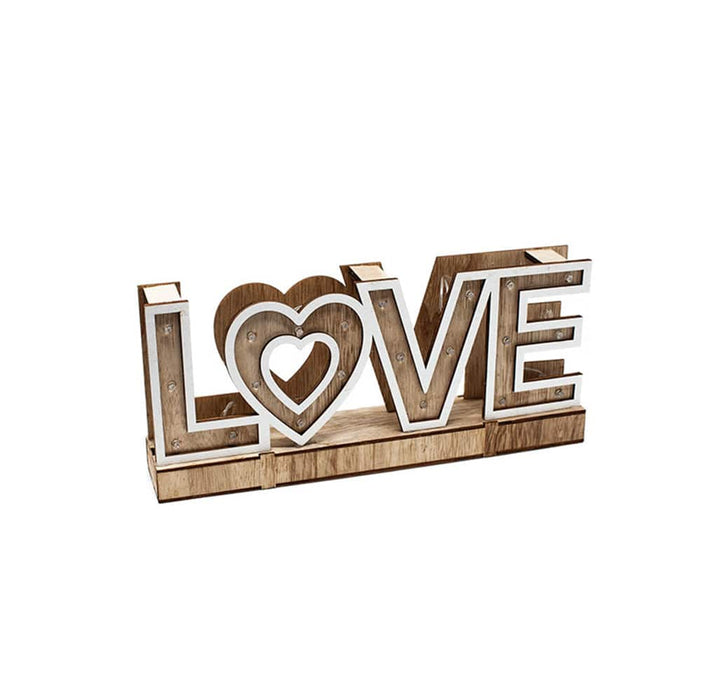 Scritta Love in legno con luci a led MillStore