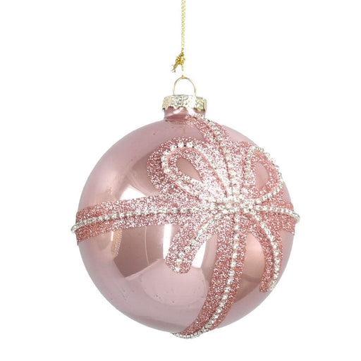 Sfera in vetro rosa con fiocco per Albero di Natale MillStore (2498426)