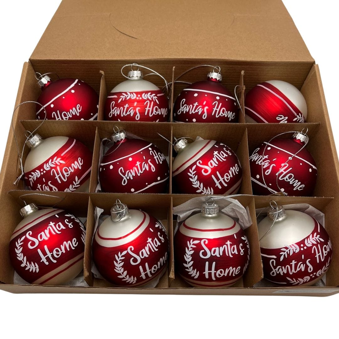 Sfera in Vetro Santa's Home diam. 8 cm Box da 12 Sfere Boltze (2498431)