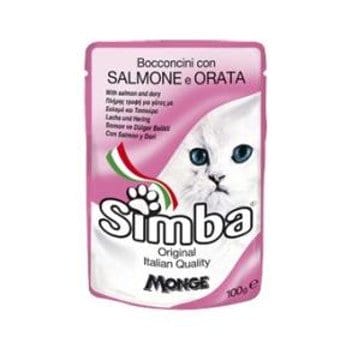 Simba Bocconcini salsa con Salmone e Orata - Bustina 100 gr Simba (2498477)