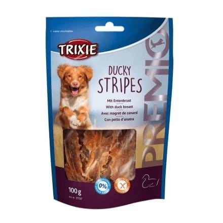 Strisce essiccate all'Anatra Ducky Stripes - 100 gr -Trixie Trixie (2498812)