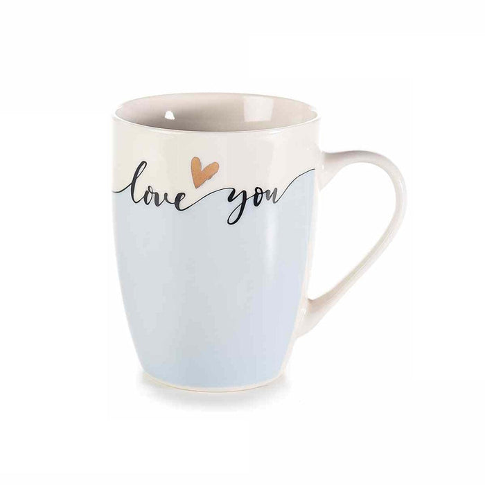 Tazza mugs porcellana con decoro cuore in oro vero Azzurro MillStore (2564252)