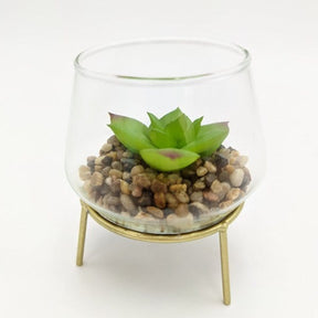 Vasetto Candio con Pianta Grassa Artificiale Verde Chiaro MillStore (2499473)