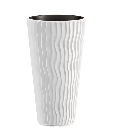 Vaso alto Sandy Slim con inserto Bianco / ø 35 x h 62 cm Prosperplast (2499499)