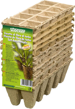 Vassoio con Vasetti di Torba - 22 x 8 cm - Stocker Stocker (2499725)
