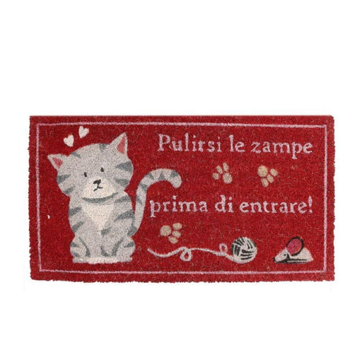 Zerbino in cocco Gatto con topolino Rosso scuro Vacchetti (2500018)